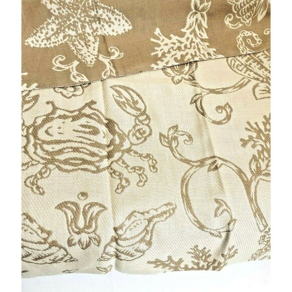 Sea Star Crab Coral Designer Upholstery Fabric Reversible Brown Brige - Picture 9 of 9